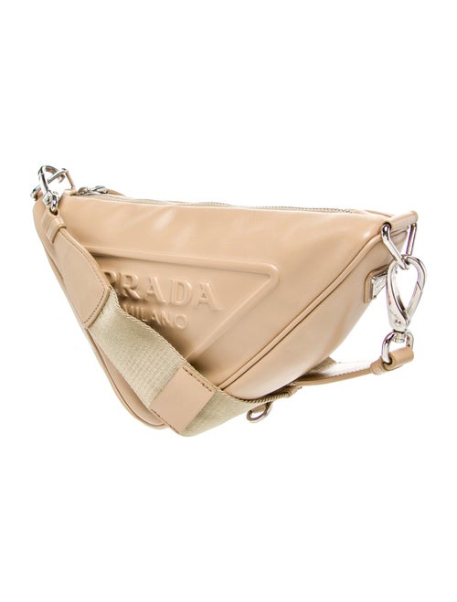 Prada Enameled Metal Triangle Triangle