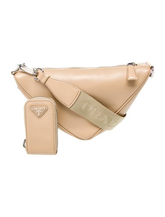 Prada Enameled Metal Triangle Triangle