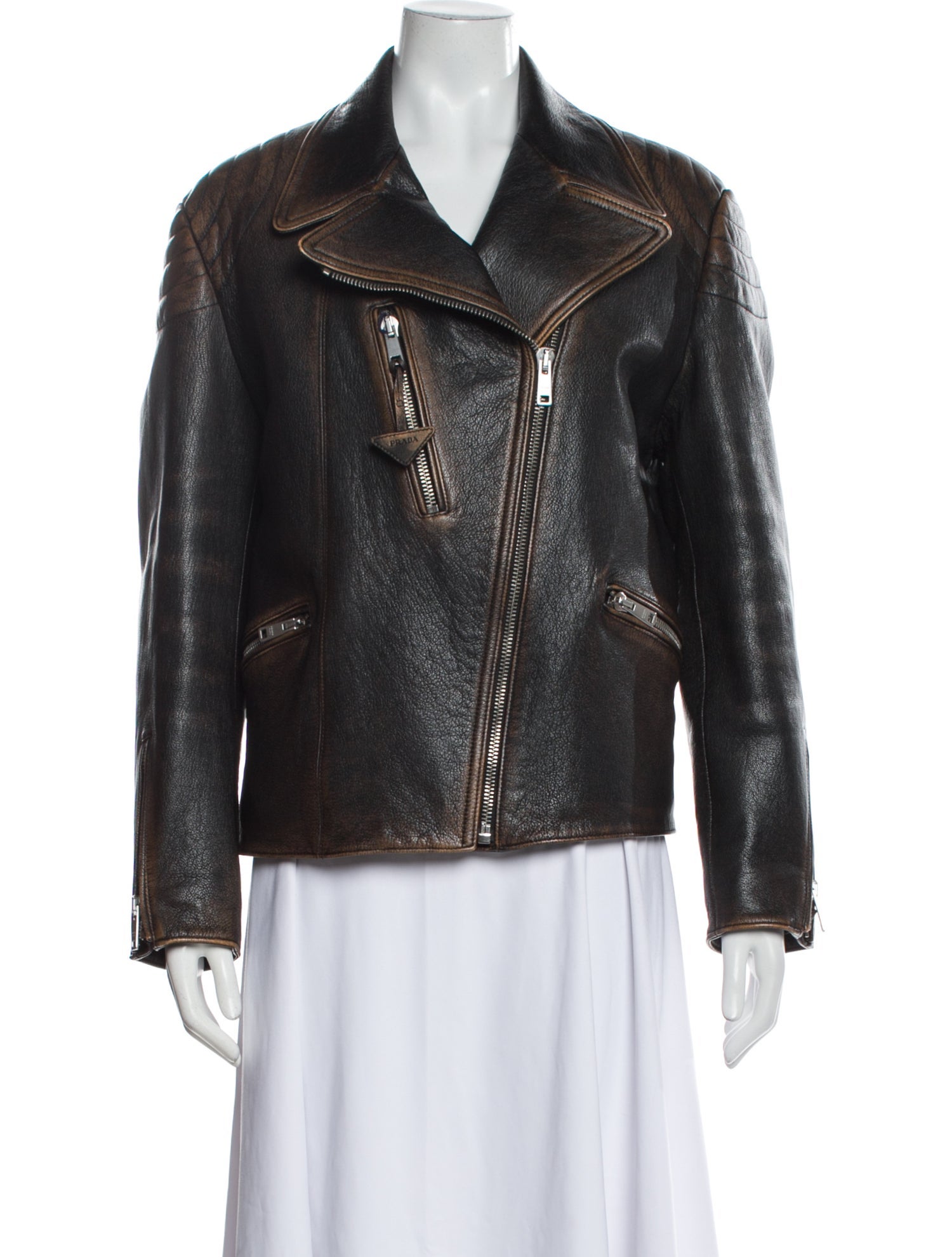 Prada 2021 Leather Biker Jacket w/ Tags