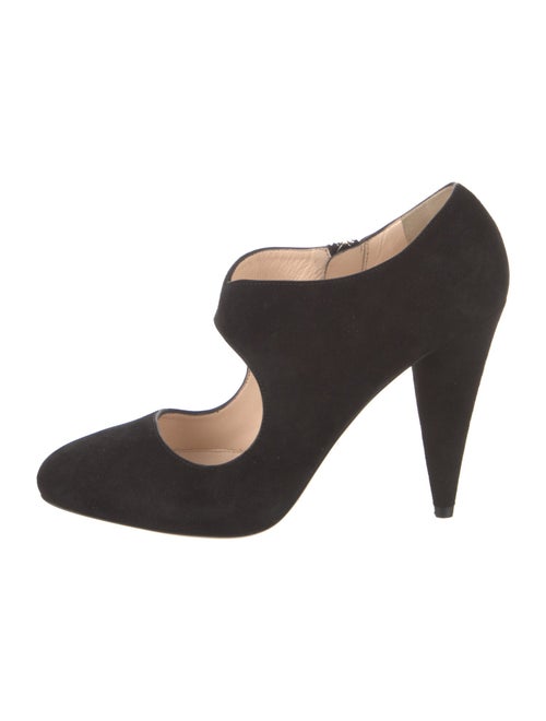 Prada Suede Cutout Accent Pumps
