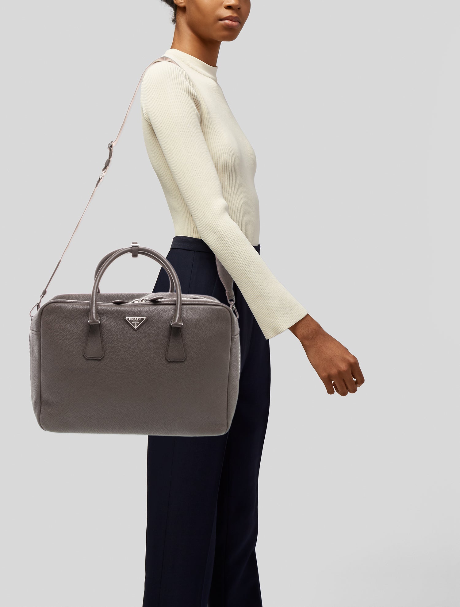 Prada Vitello Daino Leather Galleria Double Zip