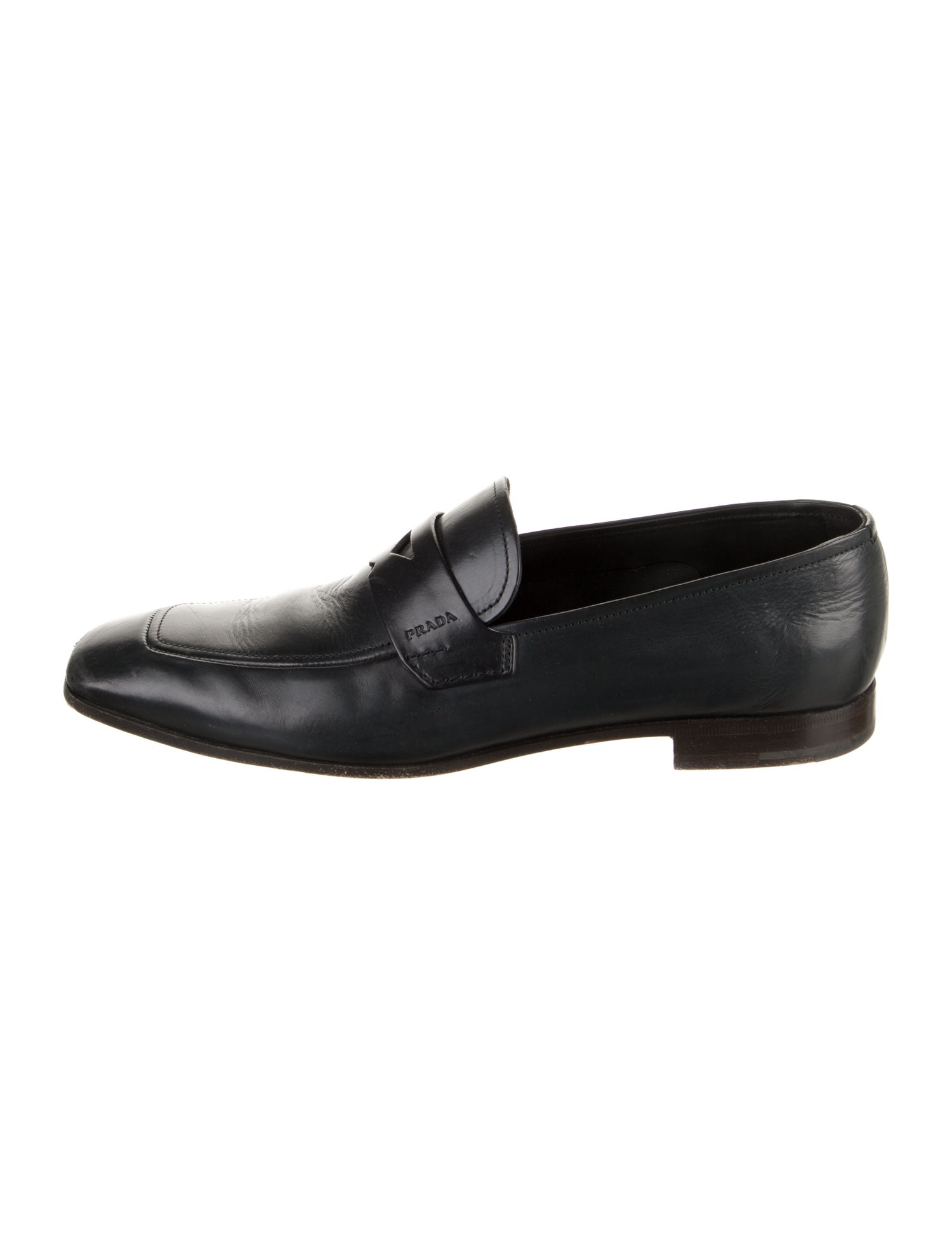 Prada Leather Lasercut Accents Dress Loafers