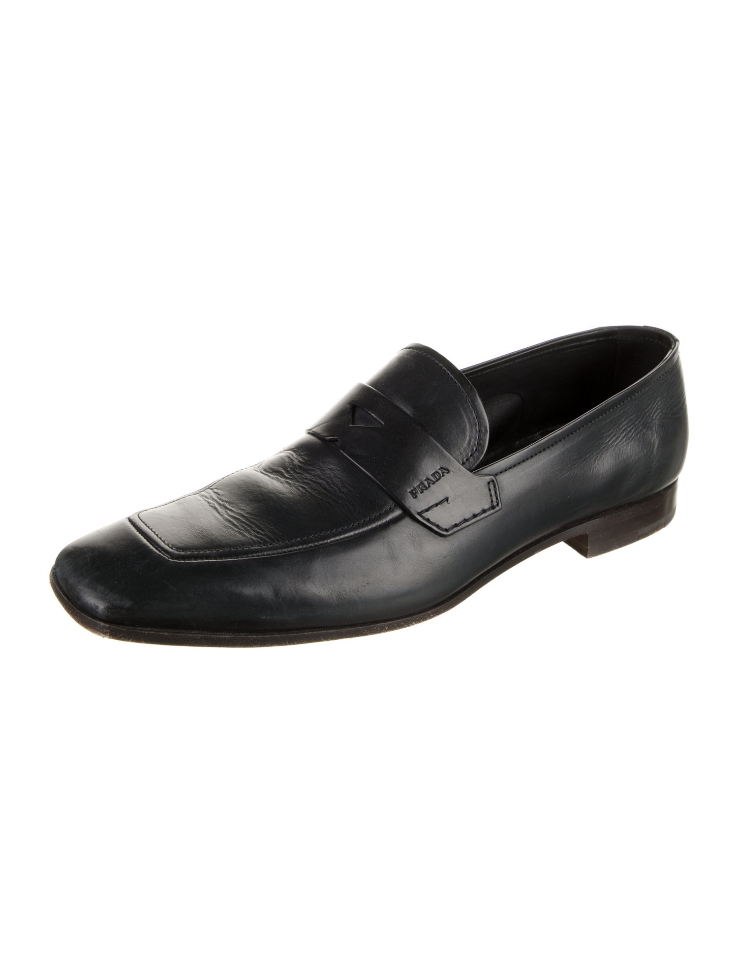Prada Leather Lasercut Accents Dress Loafers