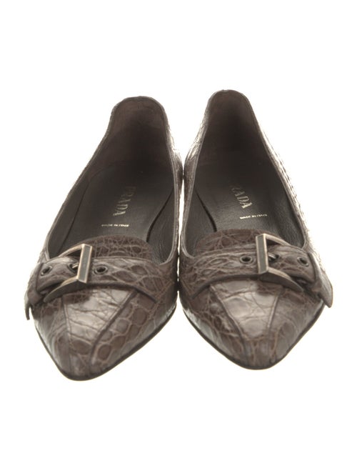 Prada Alligator Animal Print Flats