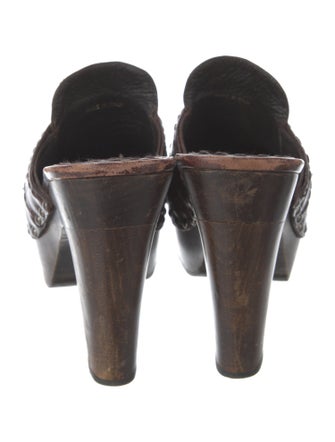 Prada Leather Studded Accents Mules