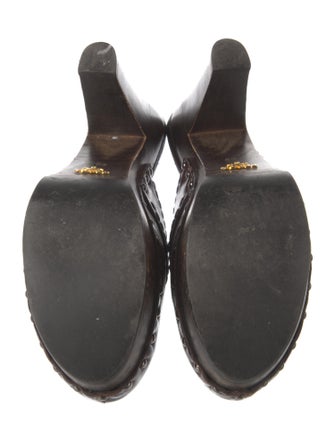 Prada Leather Studded Accents Mules