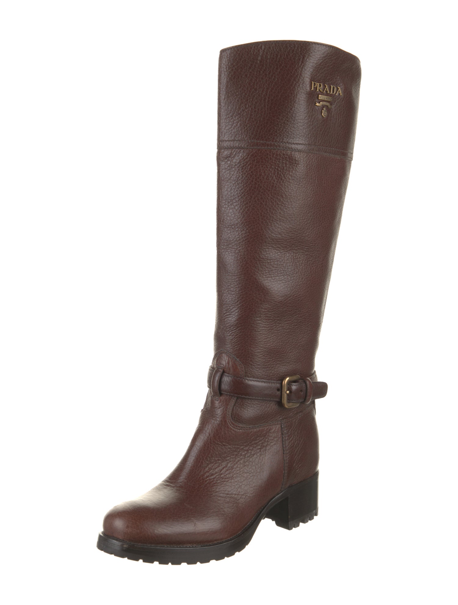 Prada Leather Riding Boots