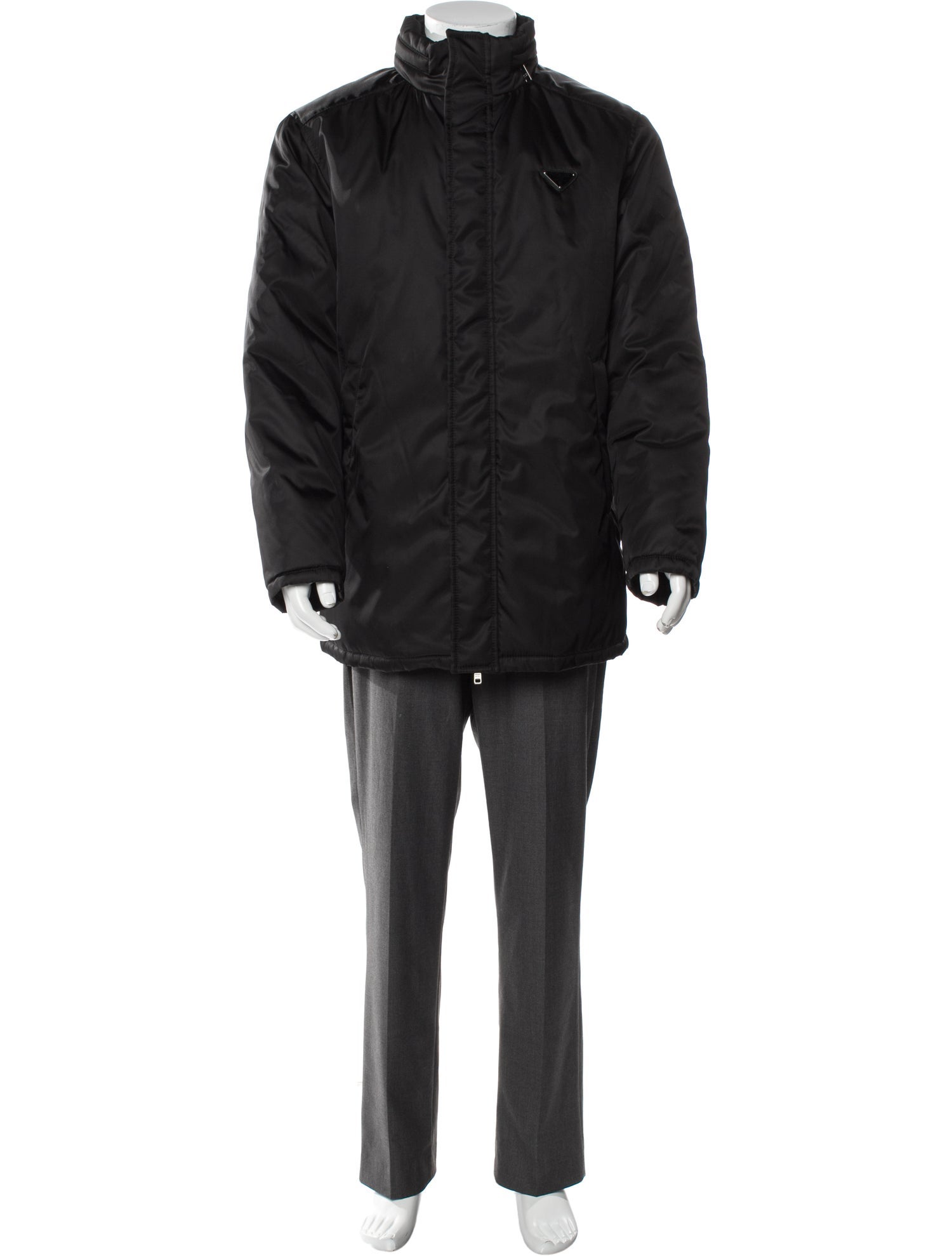 Prada 2023 Enameled Metal Triangle Parka