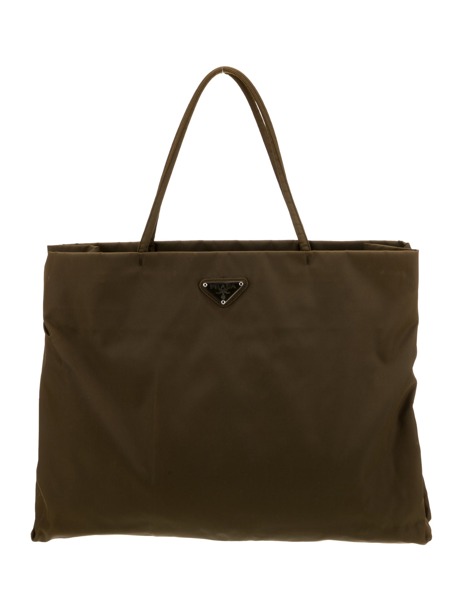 Prada Enameled Metal Triangle Tote