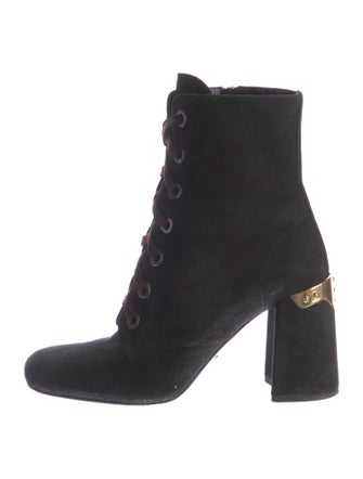 Prada Suede Lace-Up Boots