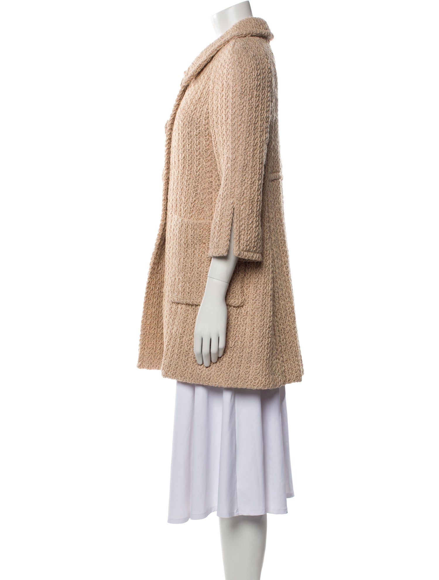 Prada Virgin Wool Tweed Pattern Coat w/ Tags