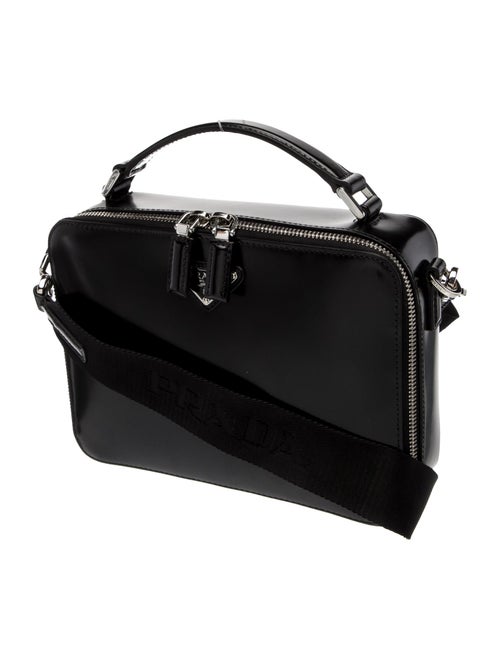 Prada Enameled Metal Triangle Brique