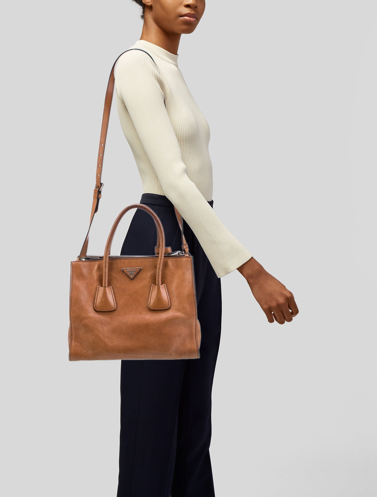 Prada Glace Calf Leather Twin Pocket