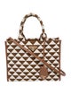 Prada Enameled Metal Triangle Triangolo Jacquard Symbole Tote Small