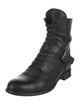Prada Leather Leather Trim Embellishment Combat Boots