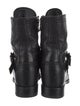 Prada Leather Leather Trim Embellishment Combat Boots