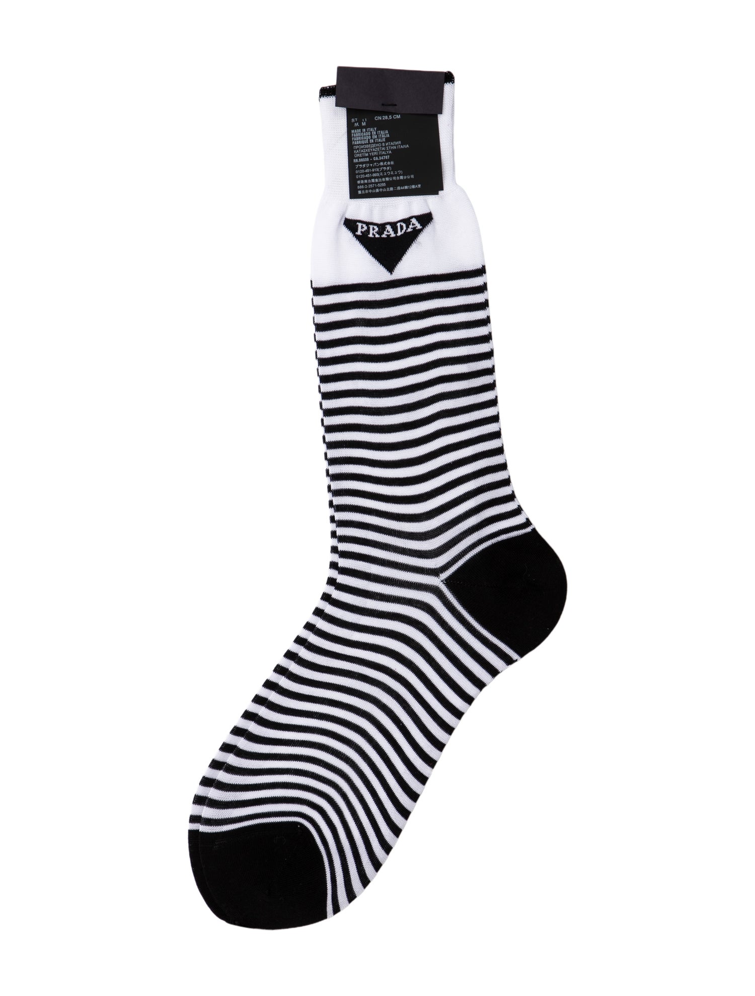 Prada Stripe Crew Socks w/ Tags