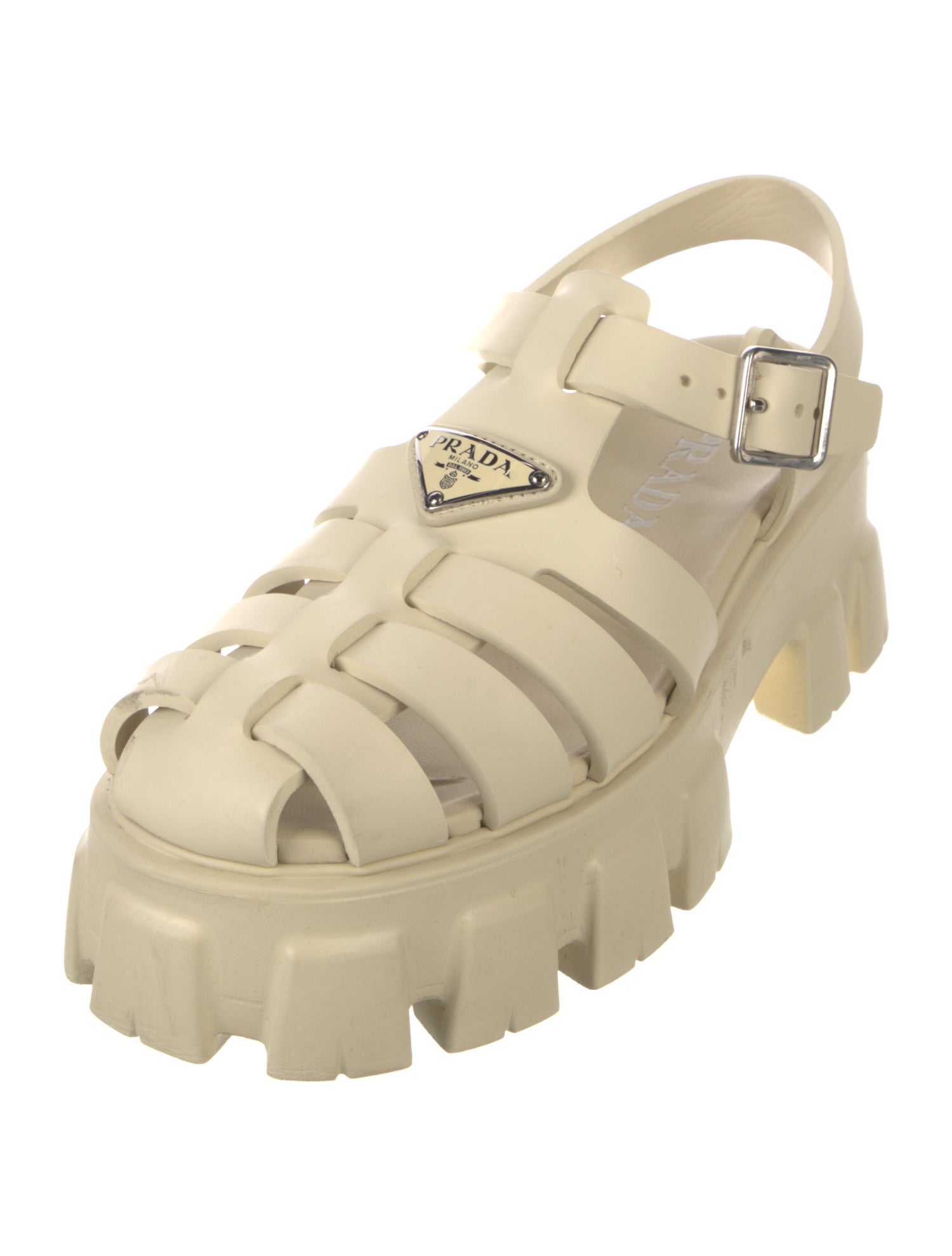 Prada Rubber Slingback Sandals