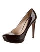Prada Patent Leather Leather Trim Embellishment Pumps