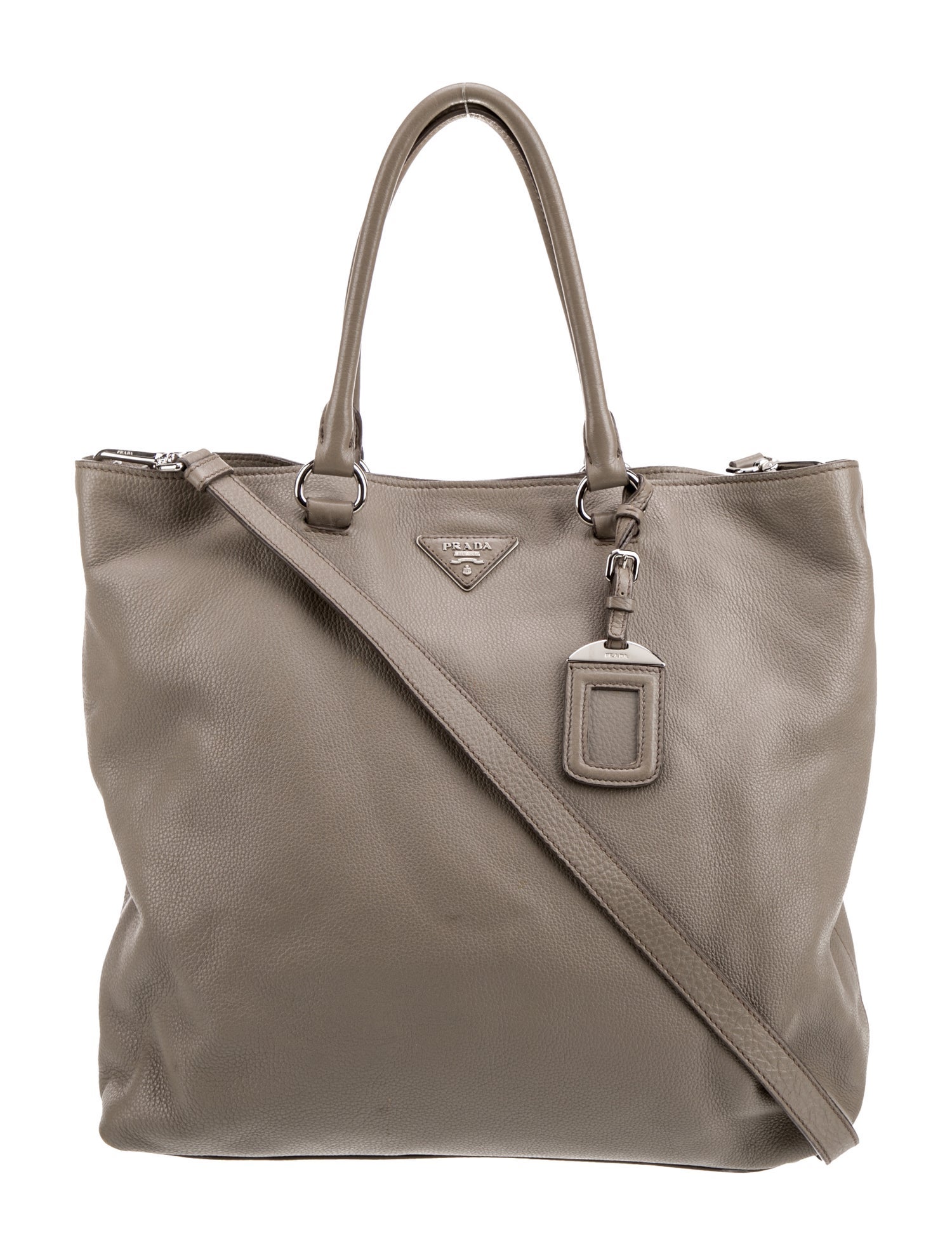 Prada Saffiano Leather Vitello Daino Convertible Tote w/ Strap