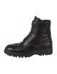 Prada Leather Lasercut Accents Combat Boots