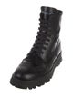 Prada Leather Lasercut Accents Combat Boots