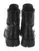 Prada Leather Lasercut Accents Combat Boots
