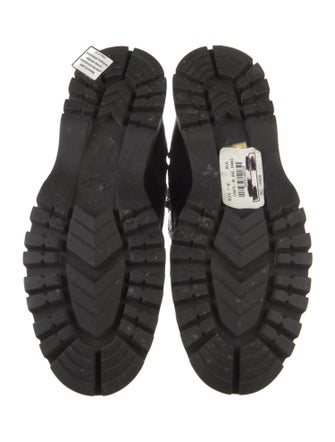 Prada Leather Lasercut Accents Combat Boots