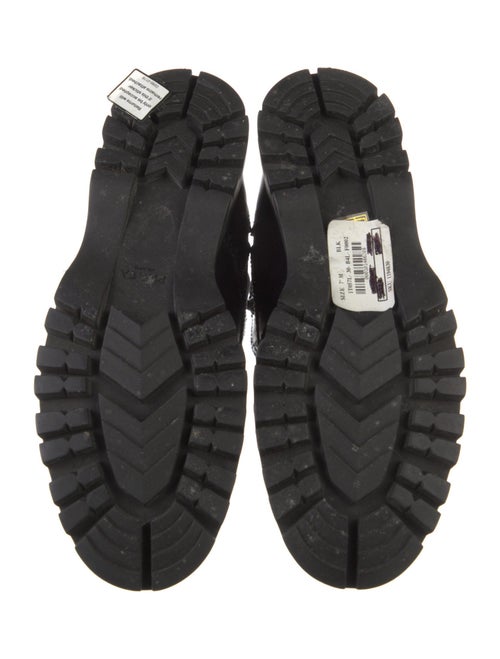 Prada Leather Lasercut Accents Combat Boots