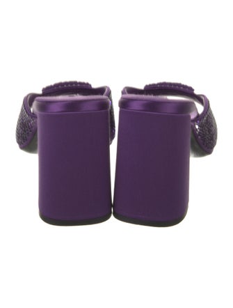 Prada Satin Crystal Embellishments Slides