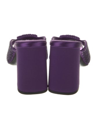 Prada Satin Crystal Embellishments Slides