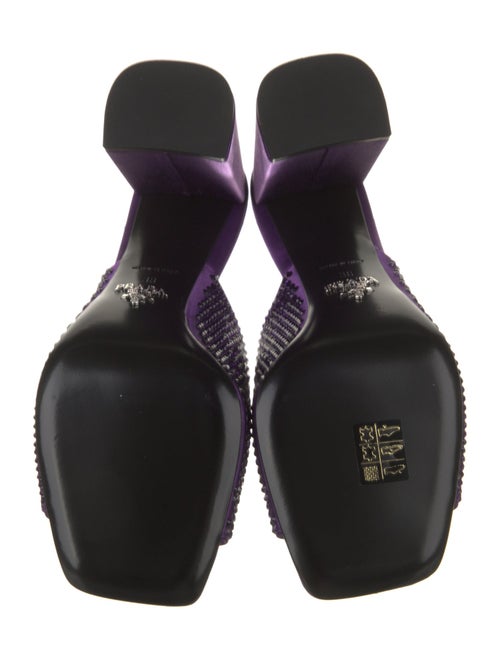 Prada Satin Crystal Embellishments Slides