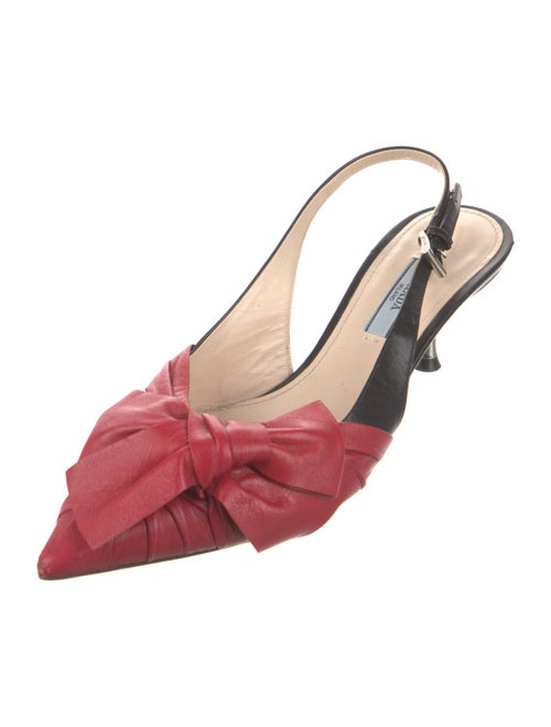 Prada Leather Colorblock Pattern Slingback Pumps