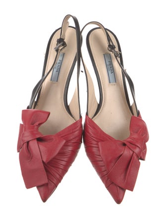Prada Leather Colorblock Pattern Slingback Pumps