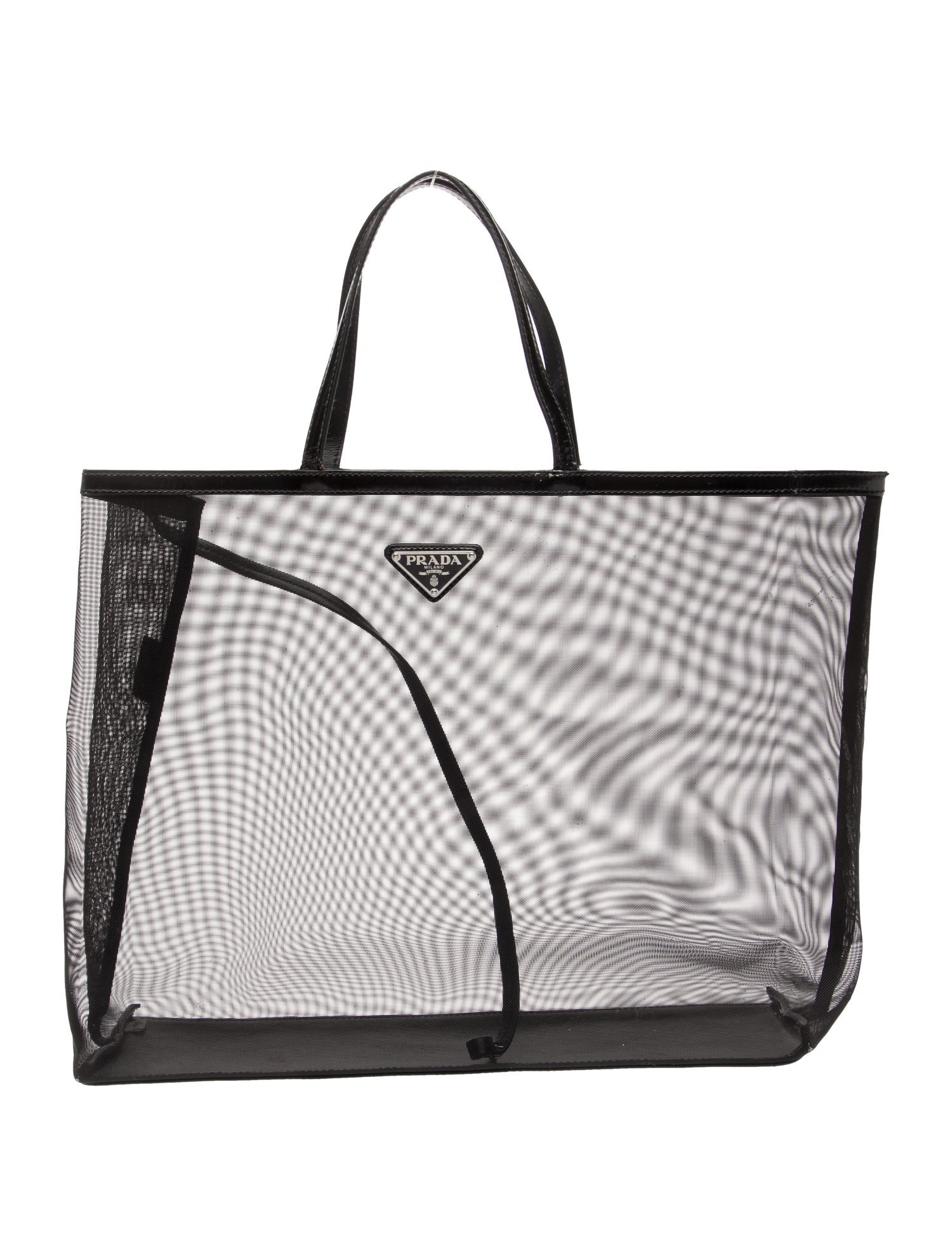Prada Enameled Metal Triangle Mesh Tote