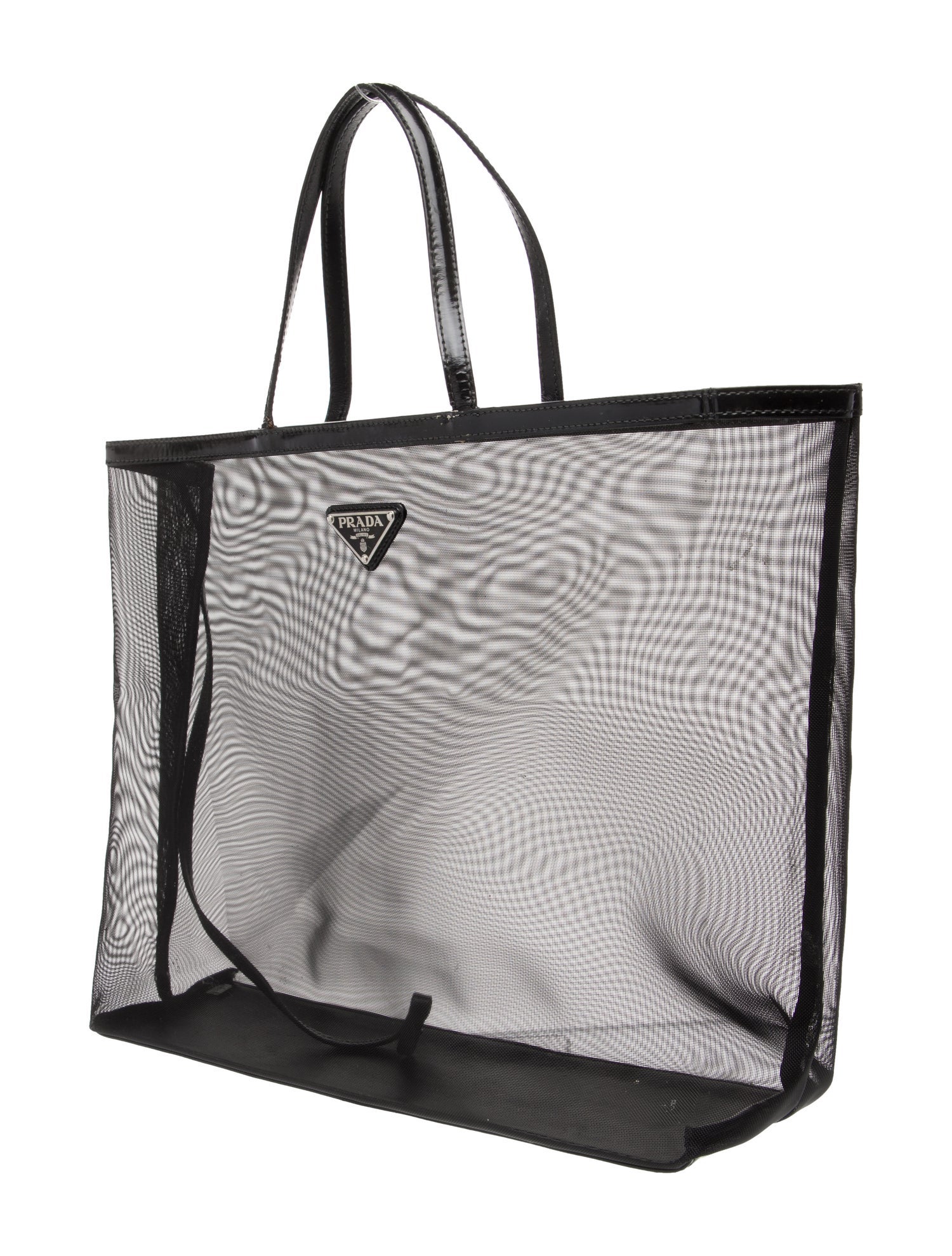Prada Enameled Metal Triangle Mesh Tote