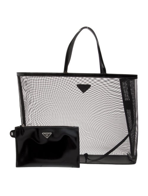 Prada Enameled Metal Triangle Mesh Tote