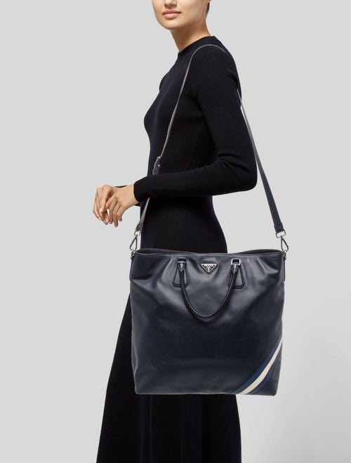 Prada Enameled Metal Triangle Tote