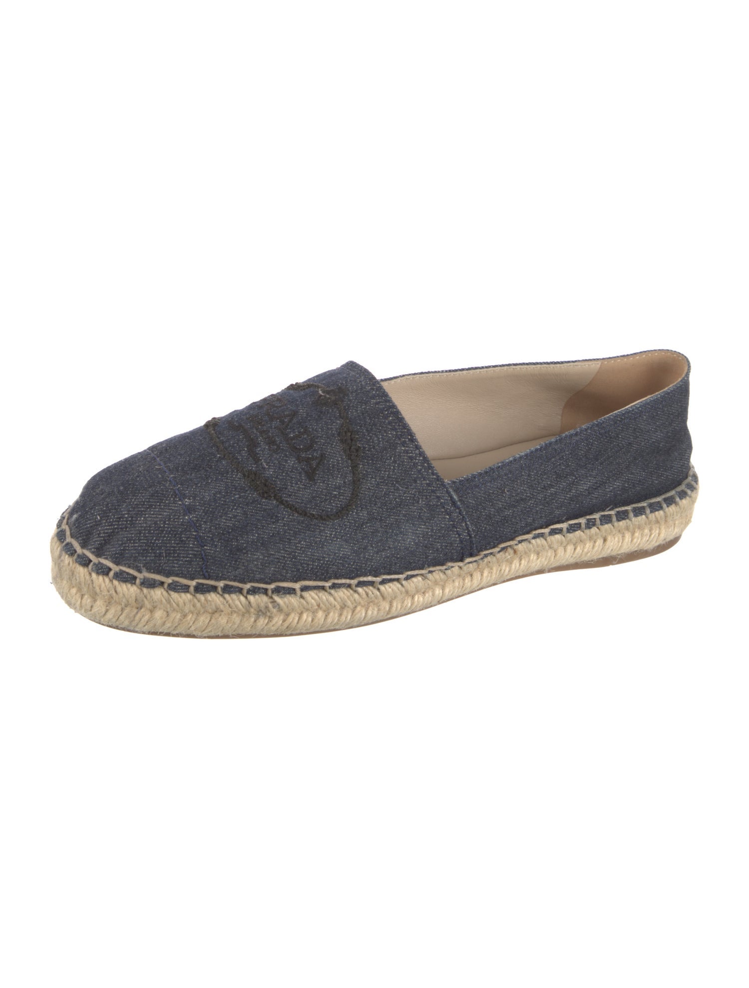 Prada Denim Colorblock Pattern Espadrilles
