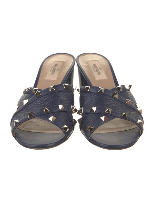 Prada Leather Studded Accents Slides