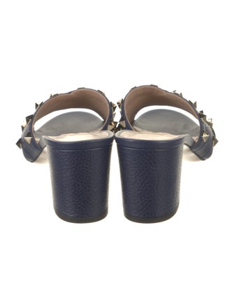 Prada Leather Studded Accents Slides