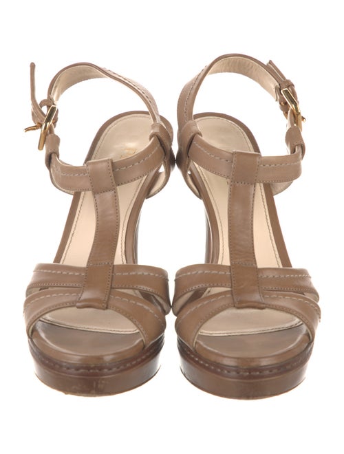 Prada Leather T-Strap Sandals