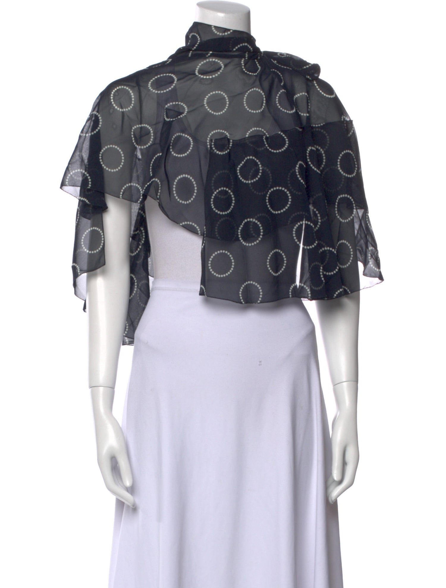 Prada 2024 Dot Print Cape Crop Top w/ Tags