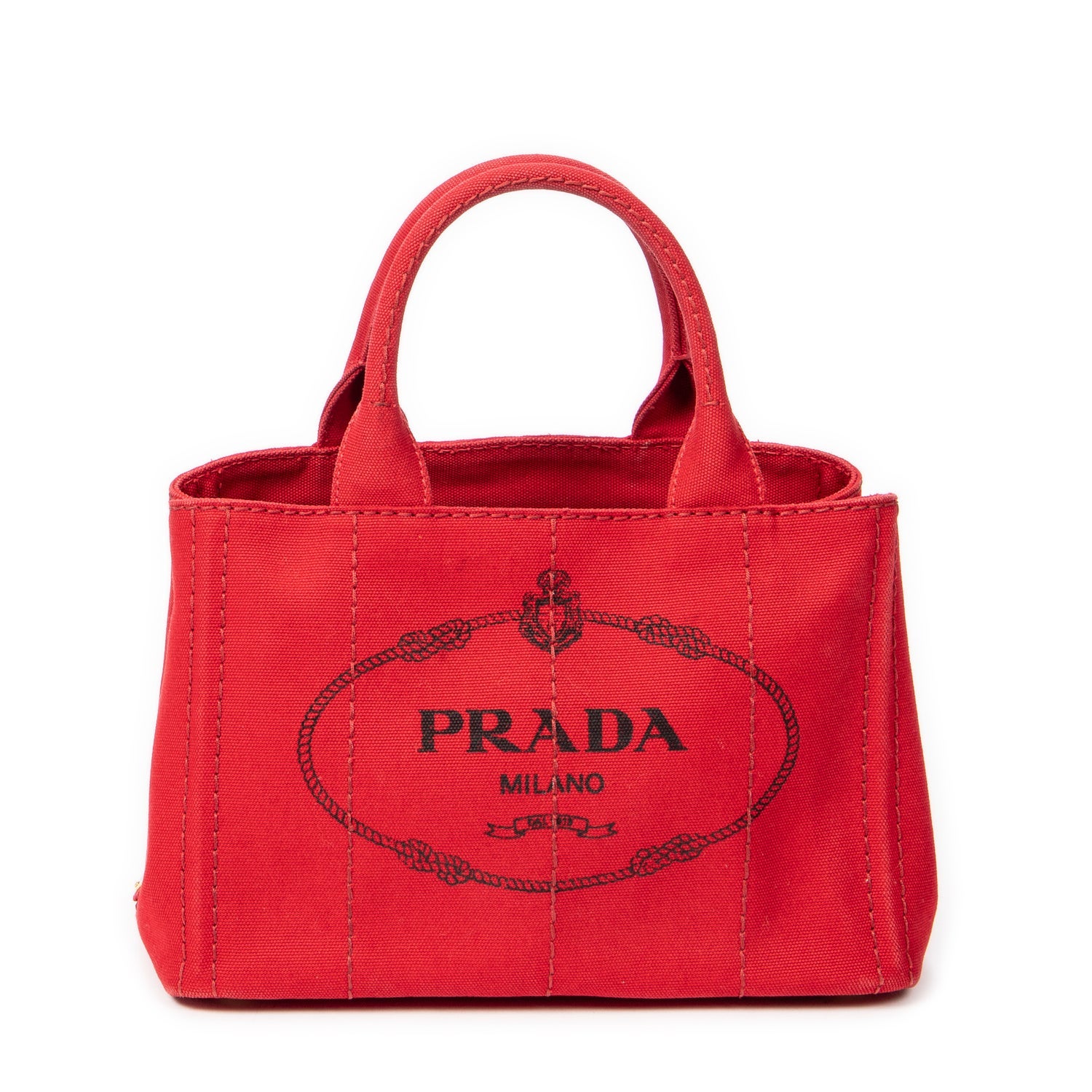 Prada Canvas Canapa Tote Small