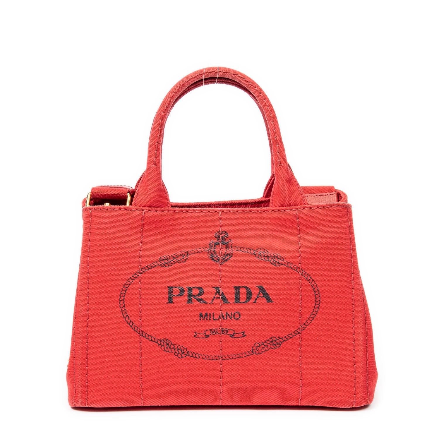 Prada Canvas Canapa Tote Small