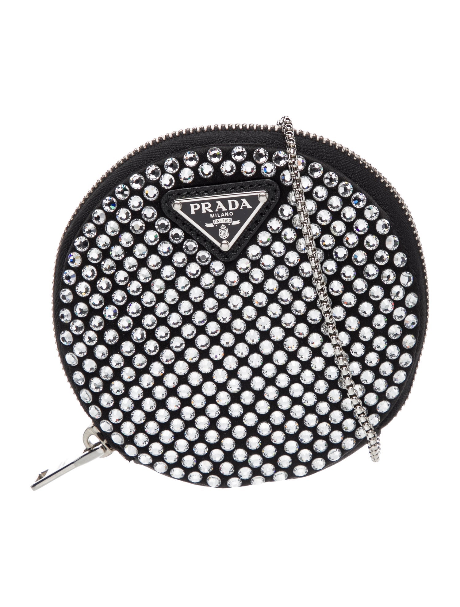 Prada Enameled Metal Triangle Minaudière