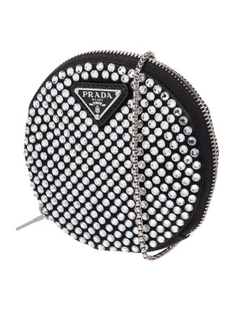 Prada Enameled Metal Triangle Minaudière