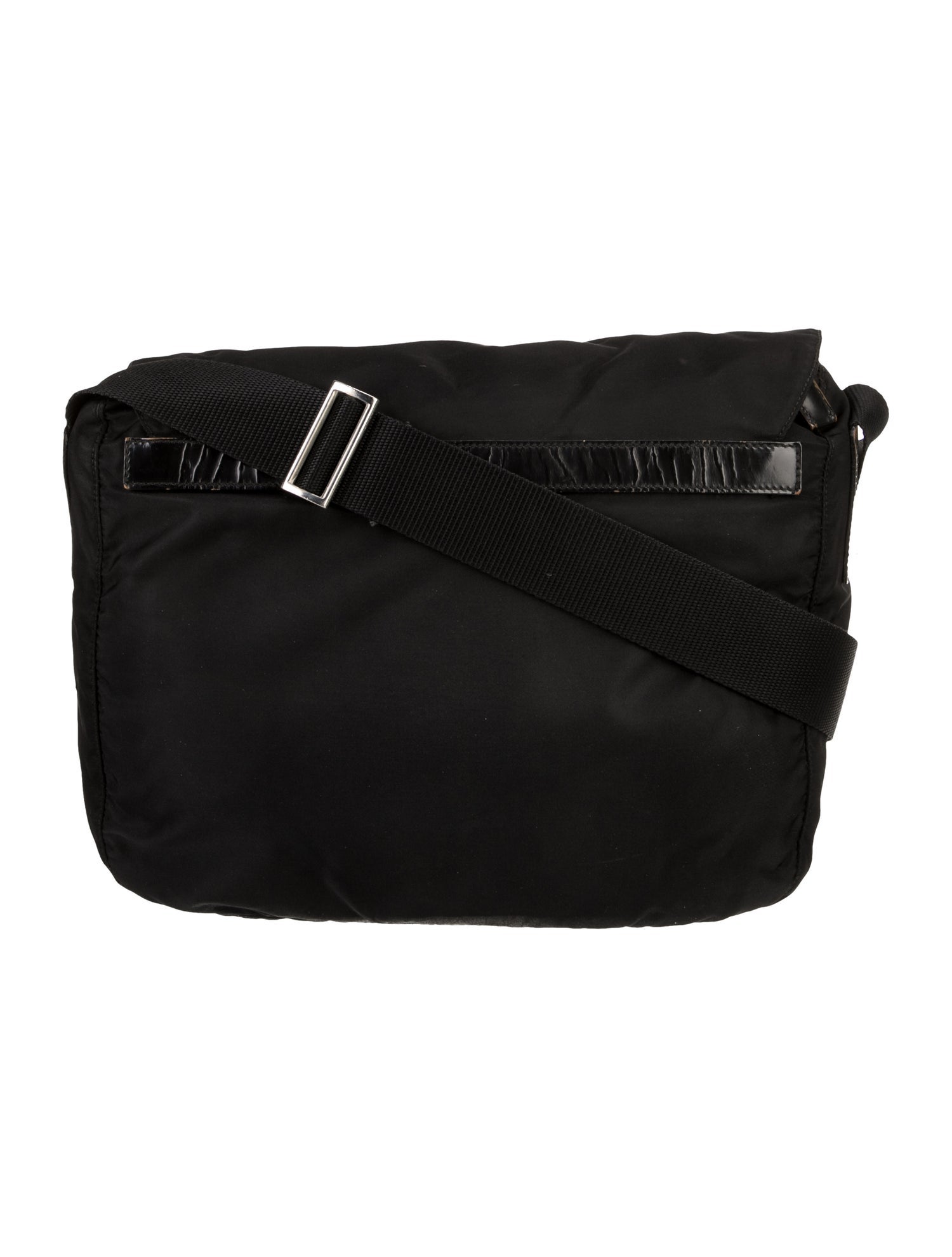 Prada Enameled Metal Triangle Shoulder Bag