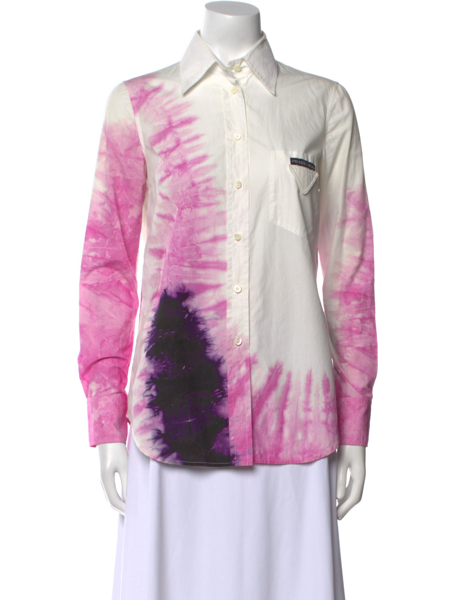 Prada 2019 Tie-Dye Print Button-Up Top