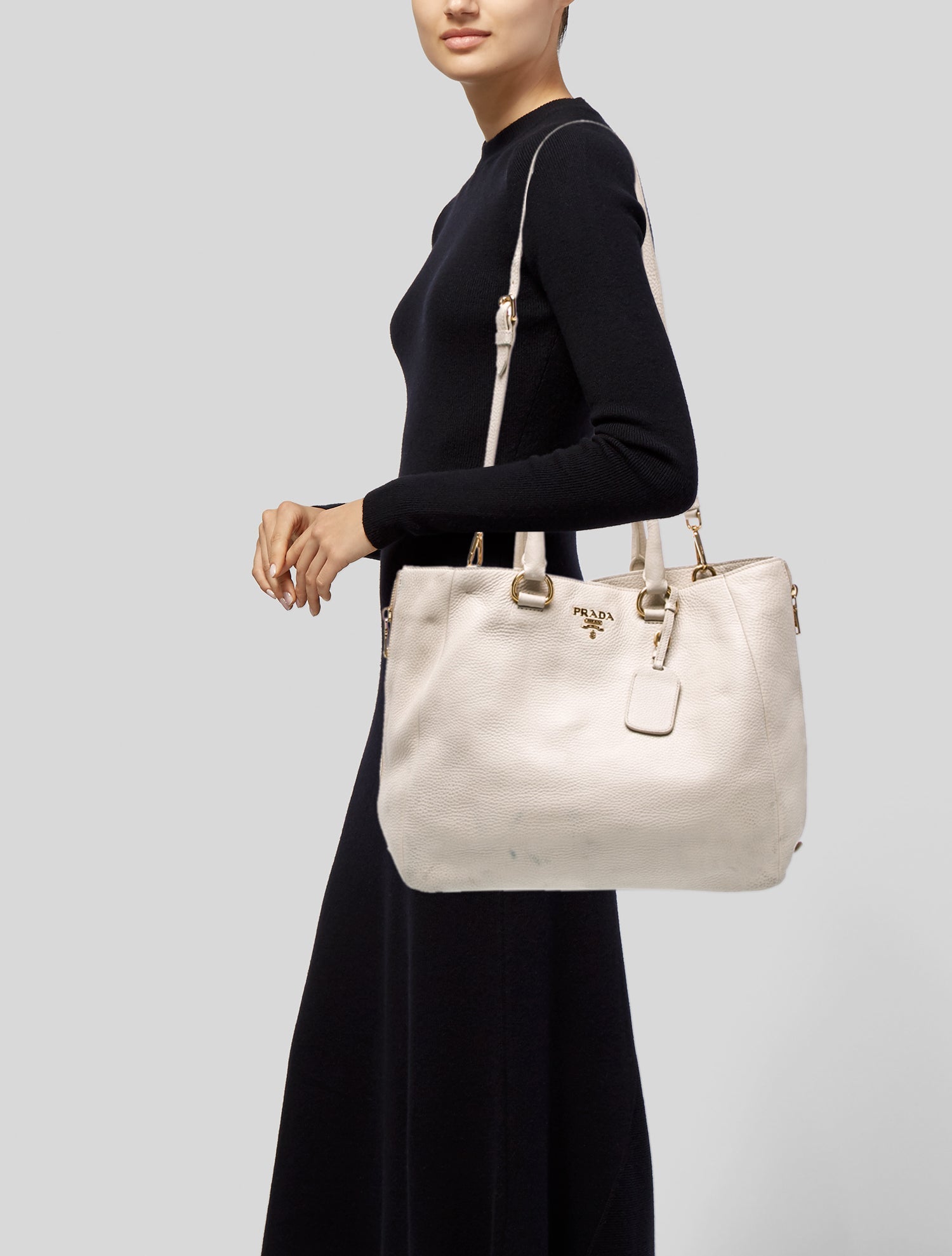 Prada Vitello Daino Leather Top Handle Bag